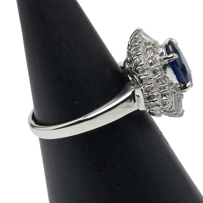 Pt900 プラチナ サファイア ダイヤモンド リング