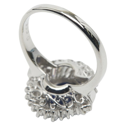 Pt900 プラチナ サファイア ダイヤモンド リング