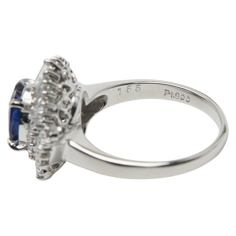 Pt900 プラチナ サファイア ダイヤモンド リング