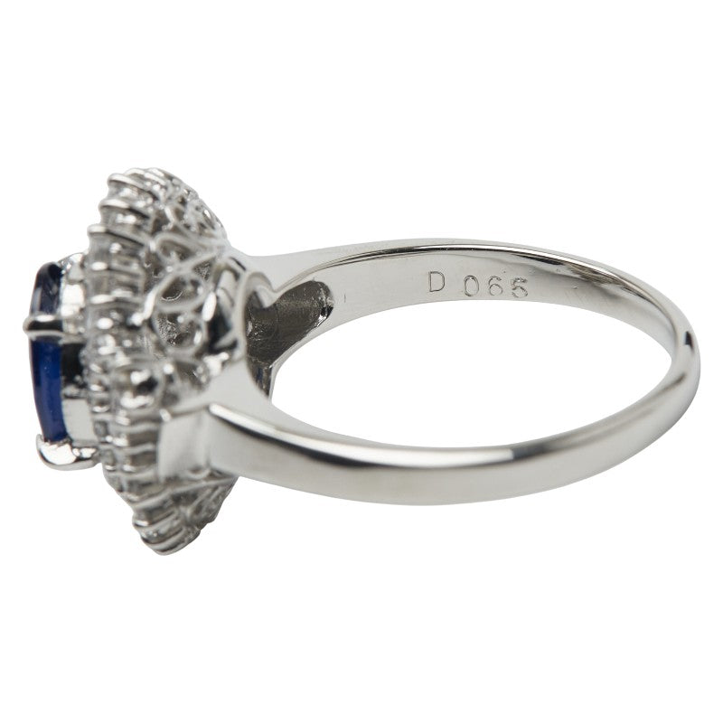 Pt900 プラチナ サファイア ダイヤモンド リング