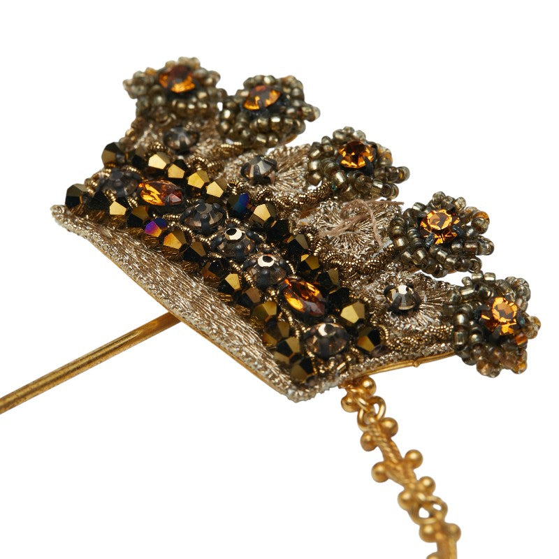 ドルチェ&ガッバーナ クラウン ラインストーン ブローチ