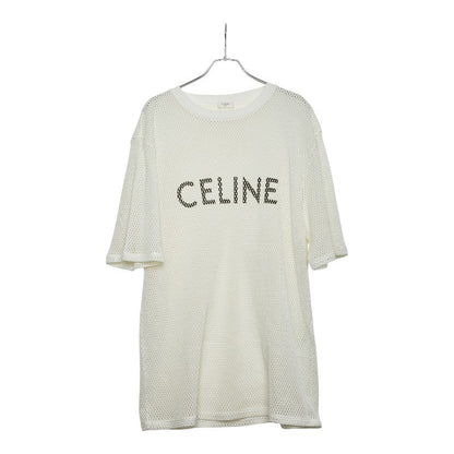 セリーヌ ロゴ メッシュ コットン Tシャツ