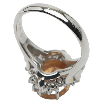 Pt900 プラチナ インペリアル トパーズ ダイヤモンド リング