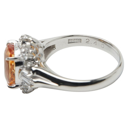 Pt900 プラチナ インペリアル トパーズ ダイヤモンド リング