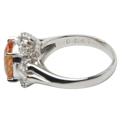 Pt900 プラチナ インペリアル トパーズ ダイヤモンド リング