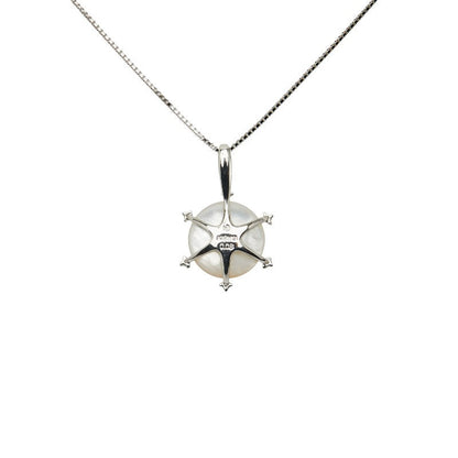 Tasaki K18WG マベ パール ダイヤモンド ペンダント ネックレス