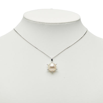 Tasaki K18WG マベ パール ダイヤモンド ペンダント ネックレス