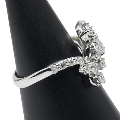 K14WG ホワイト ゴールド ダイヤモンド フラワー バタフライ リング