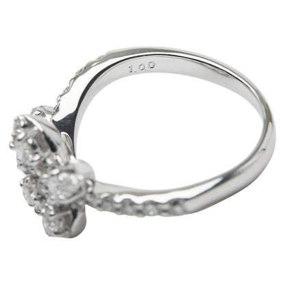 K14WG ホワイト ゴールド ダイヤモンド フラワー バタフライ リング