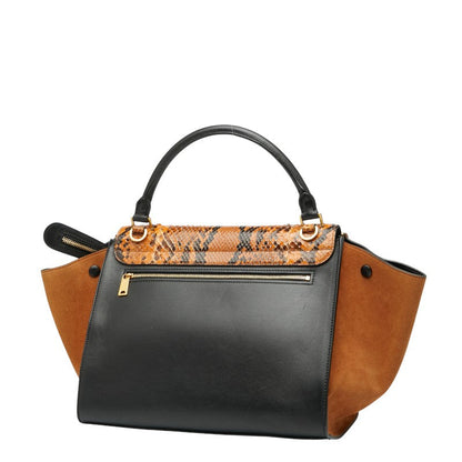 セリーヌ トラペーズ レザー パイソン スエード 2WAY バッグ