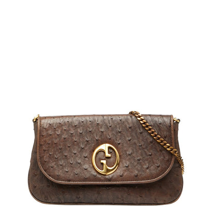 グッチ 251820 オーストリッチ チェーン ショルダー バッグ