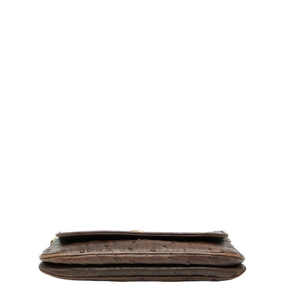 グッチ 251820 オーストリッチ チェーン ショルダー バッグ