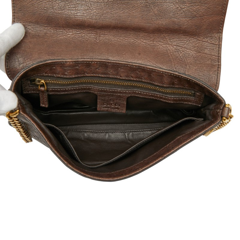 グッチ 251820 オーストリッチ チェーン ショルダー バッグ