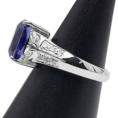 Au750 ホワイト ゴールド タンザナイト ダイヤモンド リング