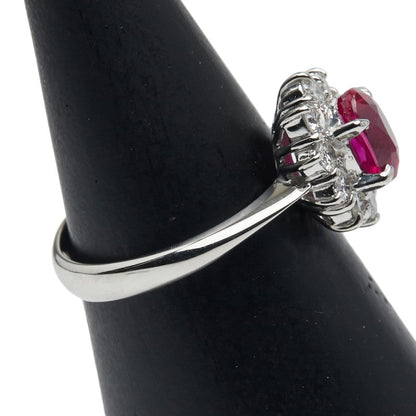 Pt900 プラチナ ルビー ダイヤモンド リング