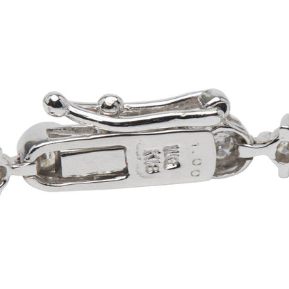 Au750 ホワイト ゴールド テニス チェーン ダイヤモンド ブレスレット