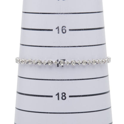 Au750 ホワイト ゴールド テニス チェーン ダイヤモンド ブレスレット