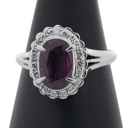 Pt900 プラチナ ルビー ダイヤモンド リング