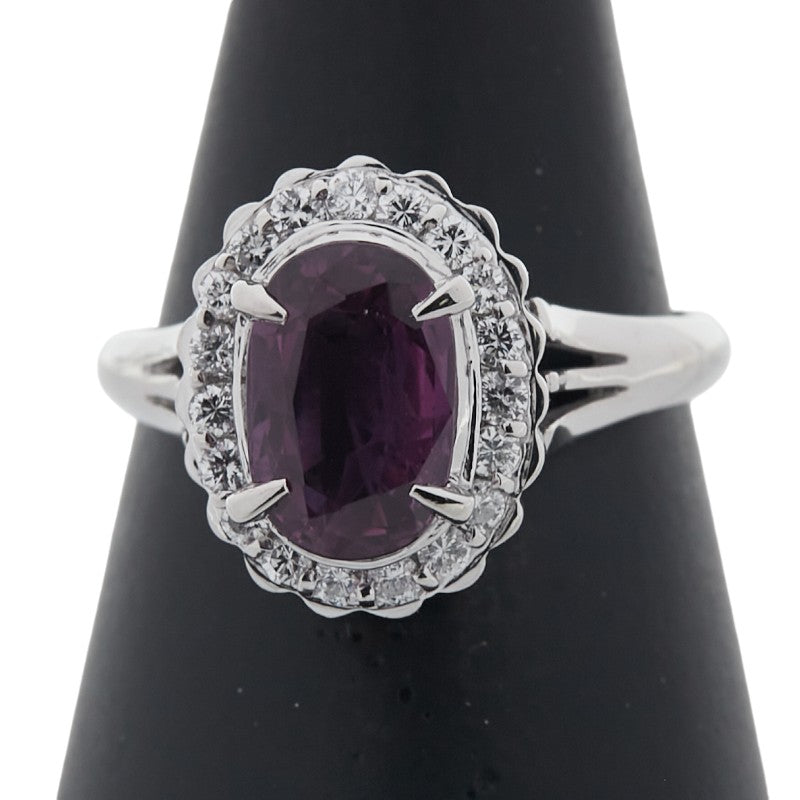 Pt900 プラチナ ルビー ダイヤモンド リング