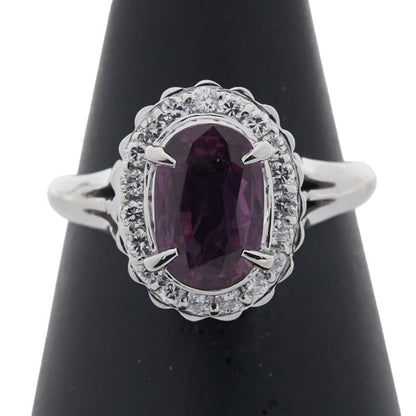 Pt900 プラチナ ルビー ダイヤモンド リング