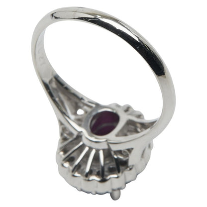 Pt900 プラチナ ルビー ダイヤモンド リング