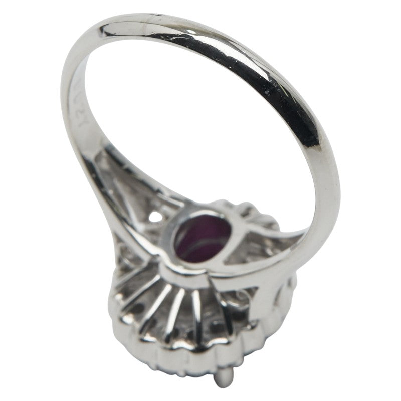 Pt900 プラチナ ルビー ダイヤモンド リング