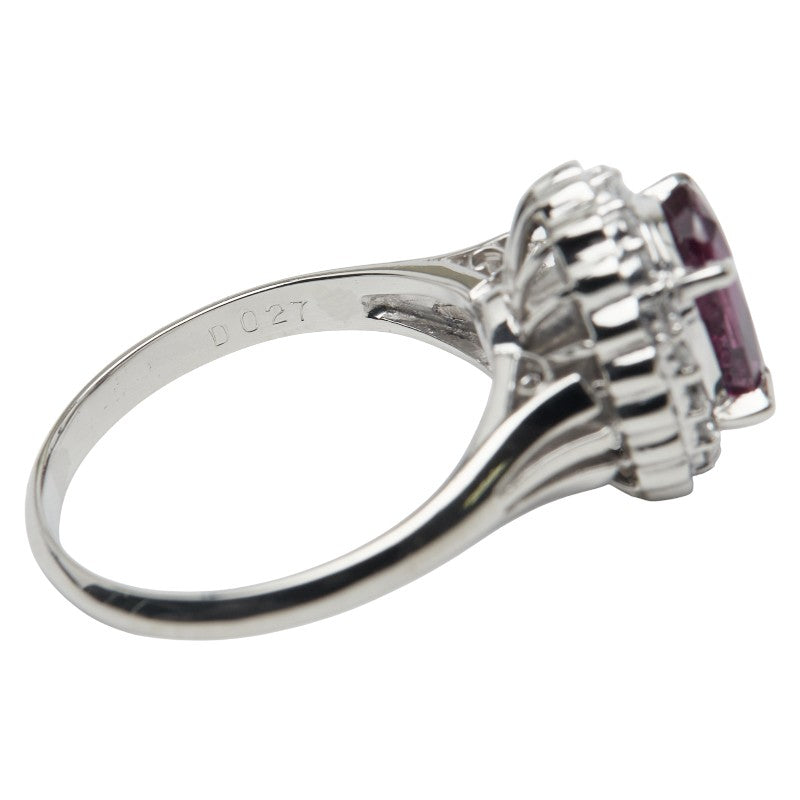 Pt900 プラチナ ルビー ダイヤモンド リング