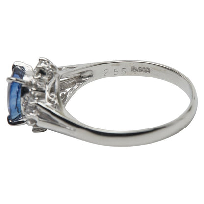 Pt900 プラチナ サファイア ダイヤモンド リング