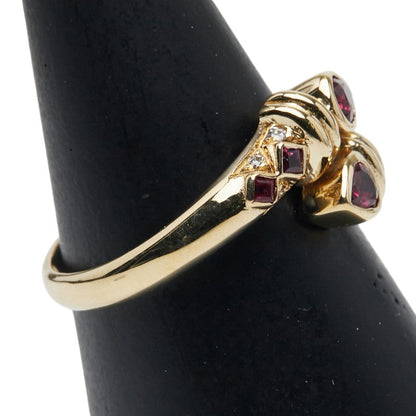Au750 イエロー ゴールド ルビー ダイヤモンド リング