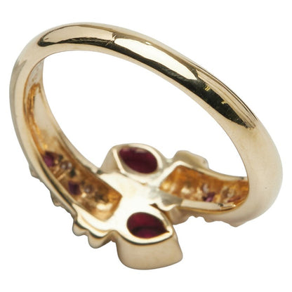 Au750 イエロー ゴールド ルビー ダイヤモンド リング