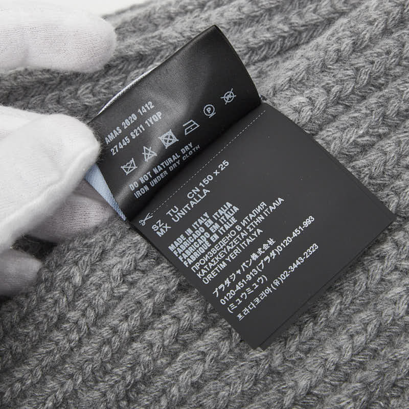 プラダ ロゴ カシミア バージン ウール スカーフ