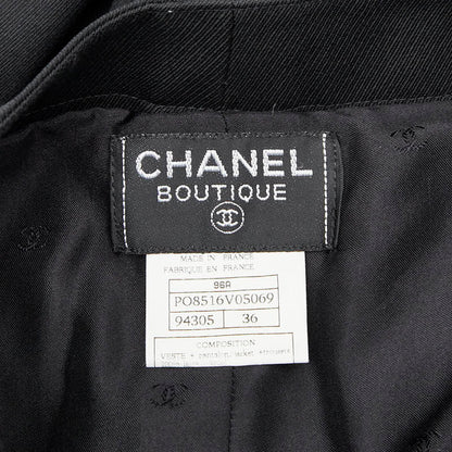 シャネル ココ ボタン ウール セットアップ