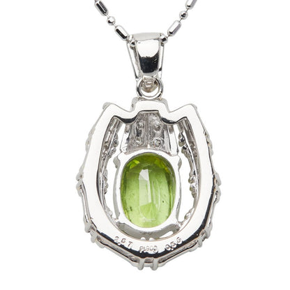Pt900 Pt850 プラチナ スフェーン2.57ct ダイヤ0.56ct ペンダントネックレス