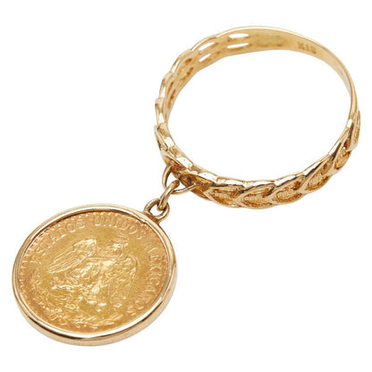Au900 Au750 メキシコ2ペソ金貨リング