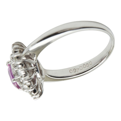 Pt850プラチナピンクサファイアダイヤリング