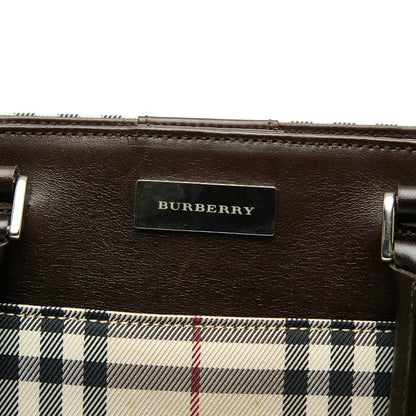 バーバリー ノバチェック キャンバス レザー トートバッグ