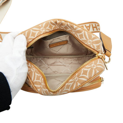マイケルコース JET SET ITEM ロゴジャカード キャンバスレザー ショルダーバッグ