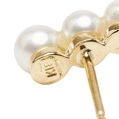 K18イエローゴールドアコヤパールアクアマリンピアス