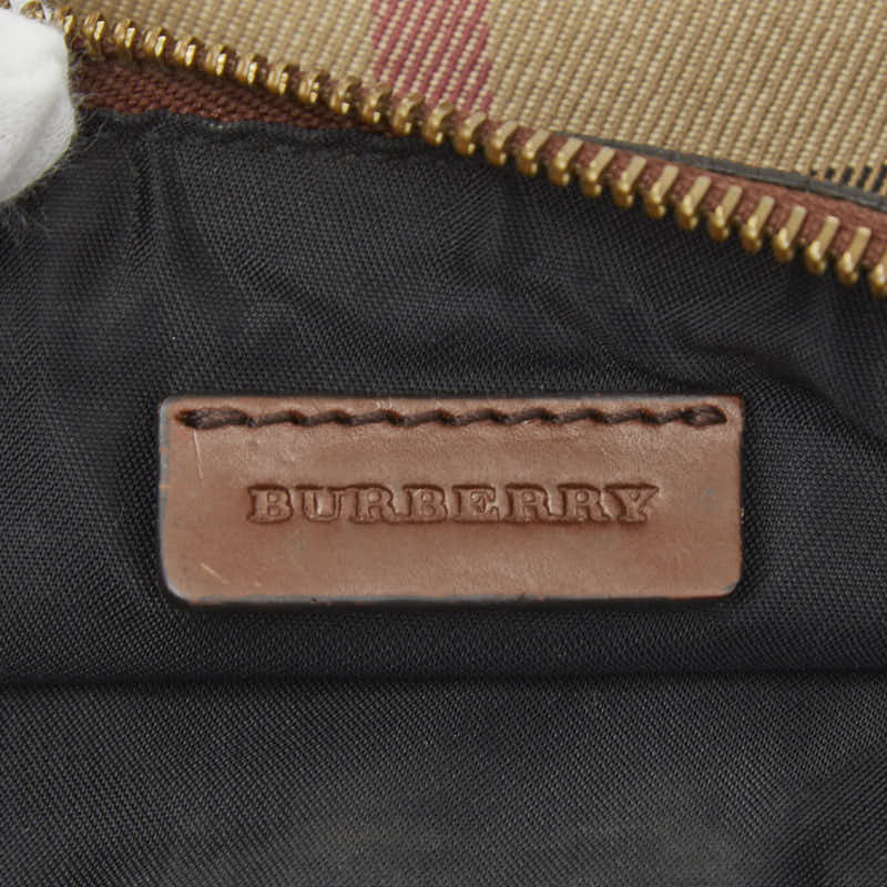 バーバリー ノバチェック キャンバス レザー ショルダーバッグ