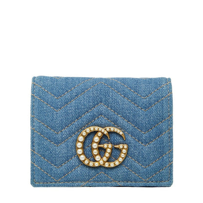 グッチ GGマーモント デニム 二つ折り財布