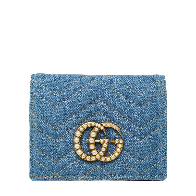 グッチ GGマーモント デニム 二つ折り財布