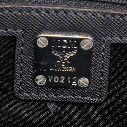 エムシーエム ロゴ金具 レザー ショルダーバッグ