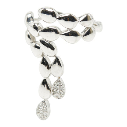 Au750ホワイトゴールドダイヤドロップモチーフリング