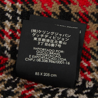 グッチ 千鳥格子カシミヤマフラー