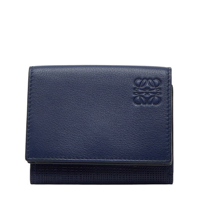 ロエベ リネン レザー 三つ折り財布