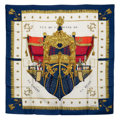 エルメス VUE DU CAROSSE DE LA GALERE LA REALE シルクスカーフ