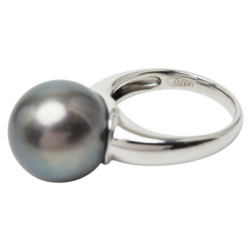 Pt900プラチナ黒蝶真珠リング