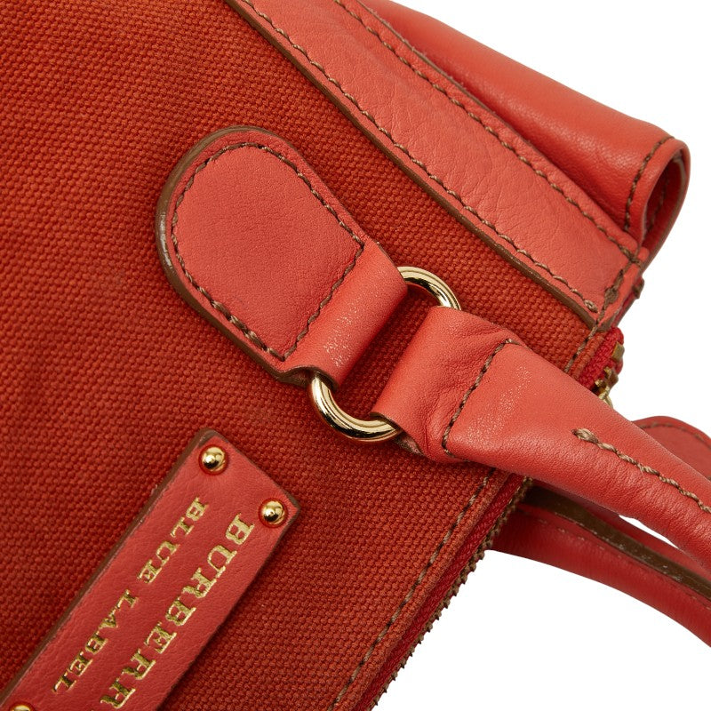 バーバリー ブルーレーベル キャンバス レザー 2wayショルダーハンドバッグ
