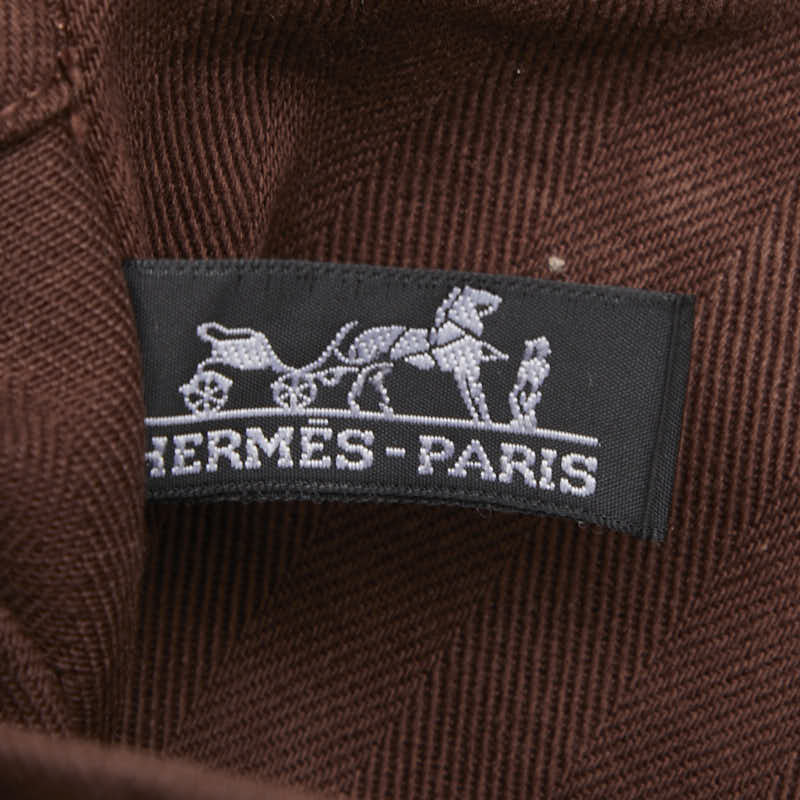エルメス ヴァルパライソPM トワルシェブロン レザー ハンドバッグ