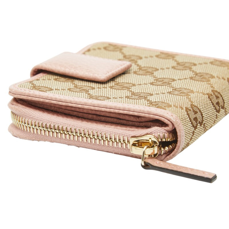 グッチ GGキャンバス 二つ折り財布 キャンバス レザー 財布